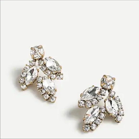 J. Crew Jewelry - J. Crew Crystal Leaf Earrings